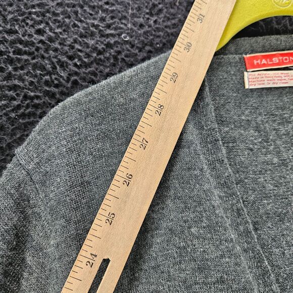 Halston Womens Sweater Gray Size Medium Acrylic/Wool Blend Button Down Pockets - Picture 5 of 12